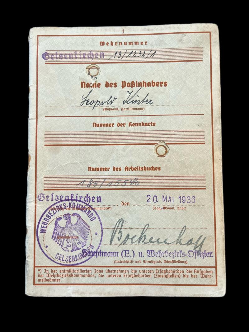 1936 DATED DEUTSCHES REICH ARBEITSBUCH