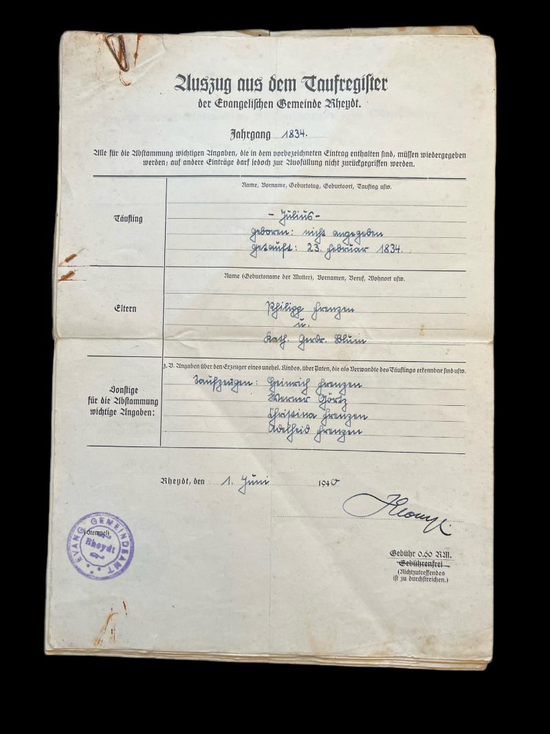 WW2 GERMAN DOCUMENTS (7 PAGES)