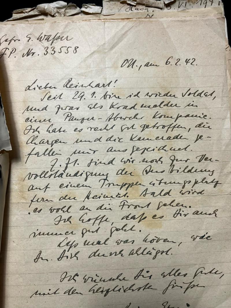 WW2 FAMILY LETTERS/ DOCUMENTS REINHART WASSER/ERWIN WASSER AND OTHER FAMILY MEMBERS