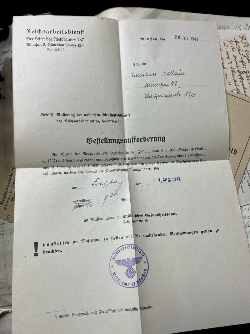 WW2 FAMILY LETTERS/ DOCUMENTS REINHART WASSER/ERWIN WASSER AND OTHER FAMILY MEMBERS