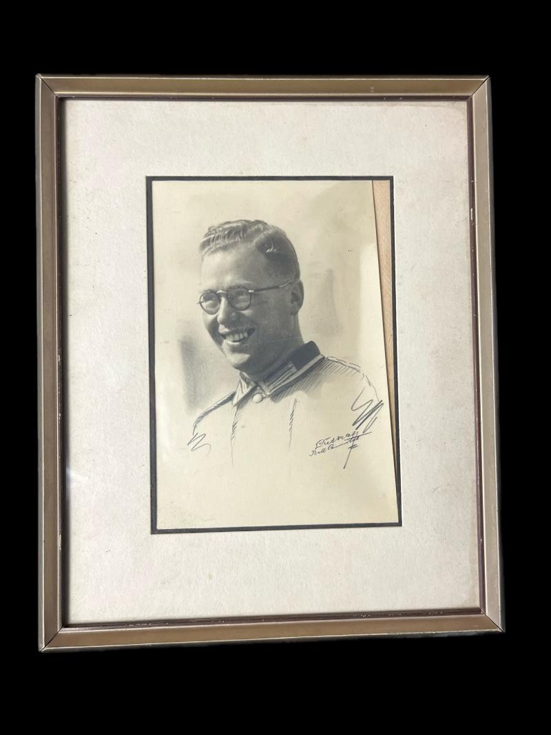 WW2 GERMAN PICTURE IN FRAME (SIGNED)